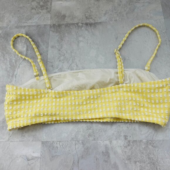 & Other Stories Bikini Top Medium Yellow Bralette Seersucker Light Swim - Picture 10 of 13